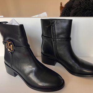 NWT Tory Burch Perfect Black Miller 45mm (1.75") Bootie Calf Leather 9.5